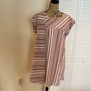 Striped Wine and White Dress